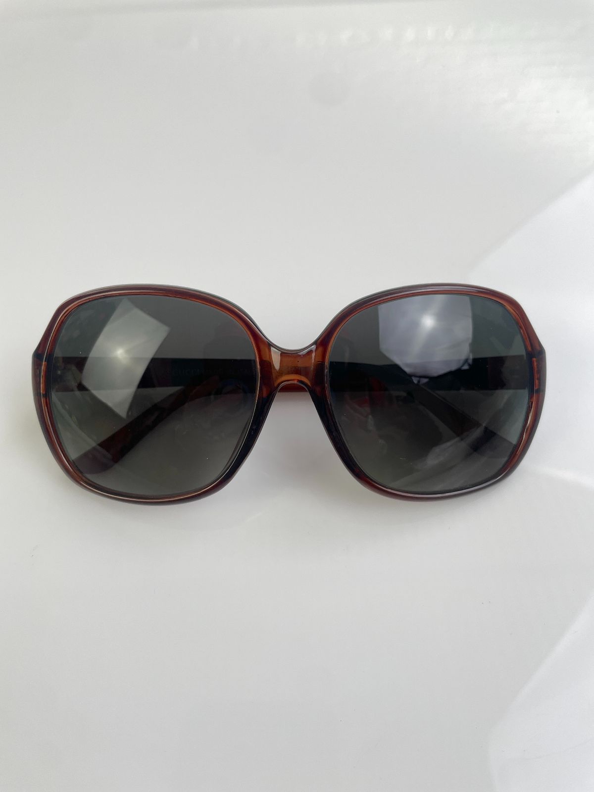 GUCCI *AS-IS* EARLY Y2K ROUNDED OVERSIZED SUNGLASSES, CUSTOM SMOKE LENSE in BROWN, BLACK