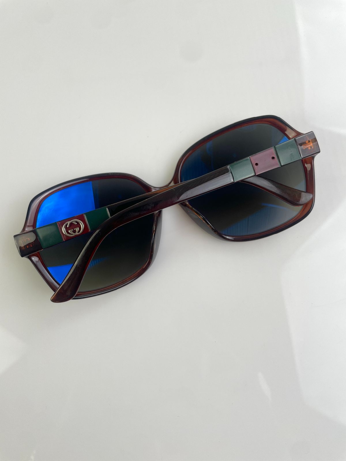 GUCCI *AS-IS* EARLY Y2K ROUNDED OVERSIZED SUNGLASSES, CUSTOM SMOKE LENSE in BROWN, BLACK