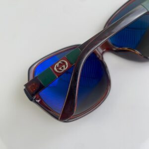 GUCCI *AS-IS* EARLY Y2K ROUNDED OVERSIZED SUNGLASSES, CUSTOM SMOKE LENSE in BROWN, BLACK