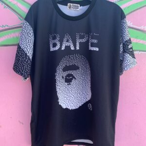 BAPE AS-IS BAPE PIXEL PATTERN ON SLEEVES JERSEY in BLACK