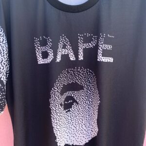BAPE AS-IS BAPE PIXEL PATTERN ON SLEEVES JERSEY in BLACK