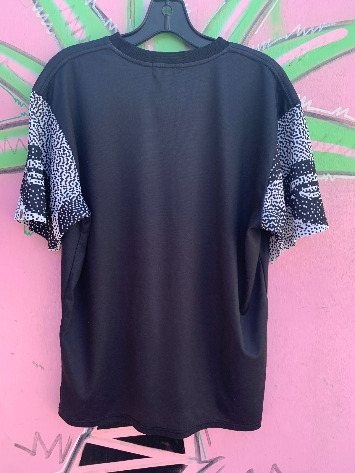 BAPE AS-IS BAPE PIXEL PATTERN ON SLEEVES JERSEY in BLACK