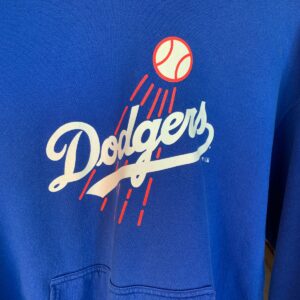 FANATICS AS-IS MLB LOS ANGELES DODGERS BLUE HOODED SWEATSHIRT HOODIE in BLUE, WHITE, RED