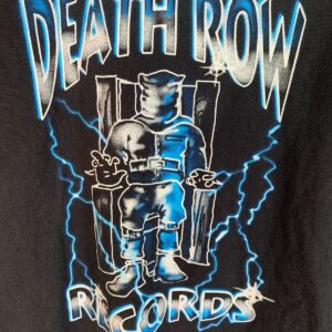 DEATH ROW RECORDS AND RIPPLE DEATH ROW RECORDS ELECTRIC CHAIR FRONT GRAPHIC BLACK T-SHIRT in BLACK