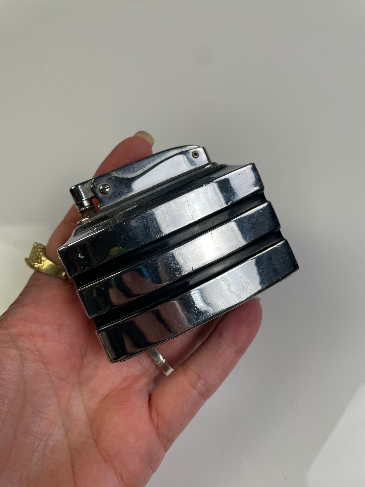 *AS-IS* 1960S TABLE TOP LIGHTER PAINTED LINES