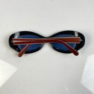 PAUL SMITH WOWWW! 1990S MADE IN JAPAN OVAL PAUL SMITH SUNGLASSES, CUSTOM SHEER BLUE TINT & UV FLASH COATING in OXBLOOD