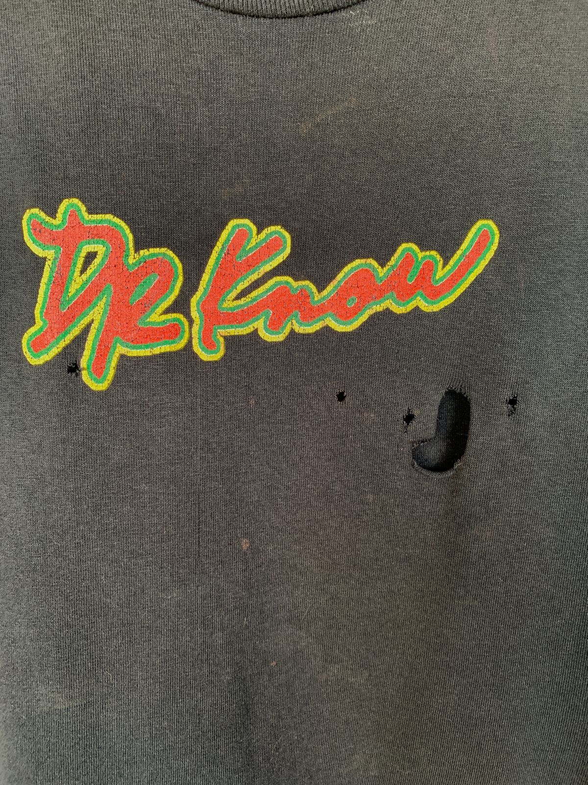 AS-IS PERFECTLY DISTRESSED RARE Y2K BAD BRAINS BLACK DR KNOW PHOTO T-SHIRT in BLACK