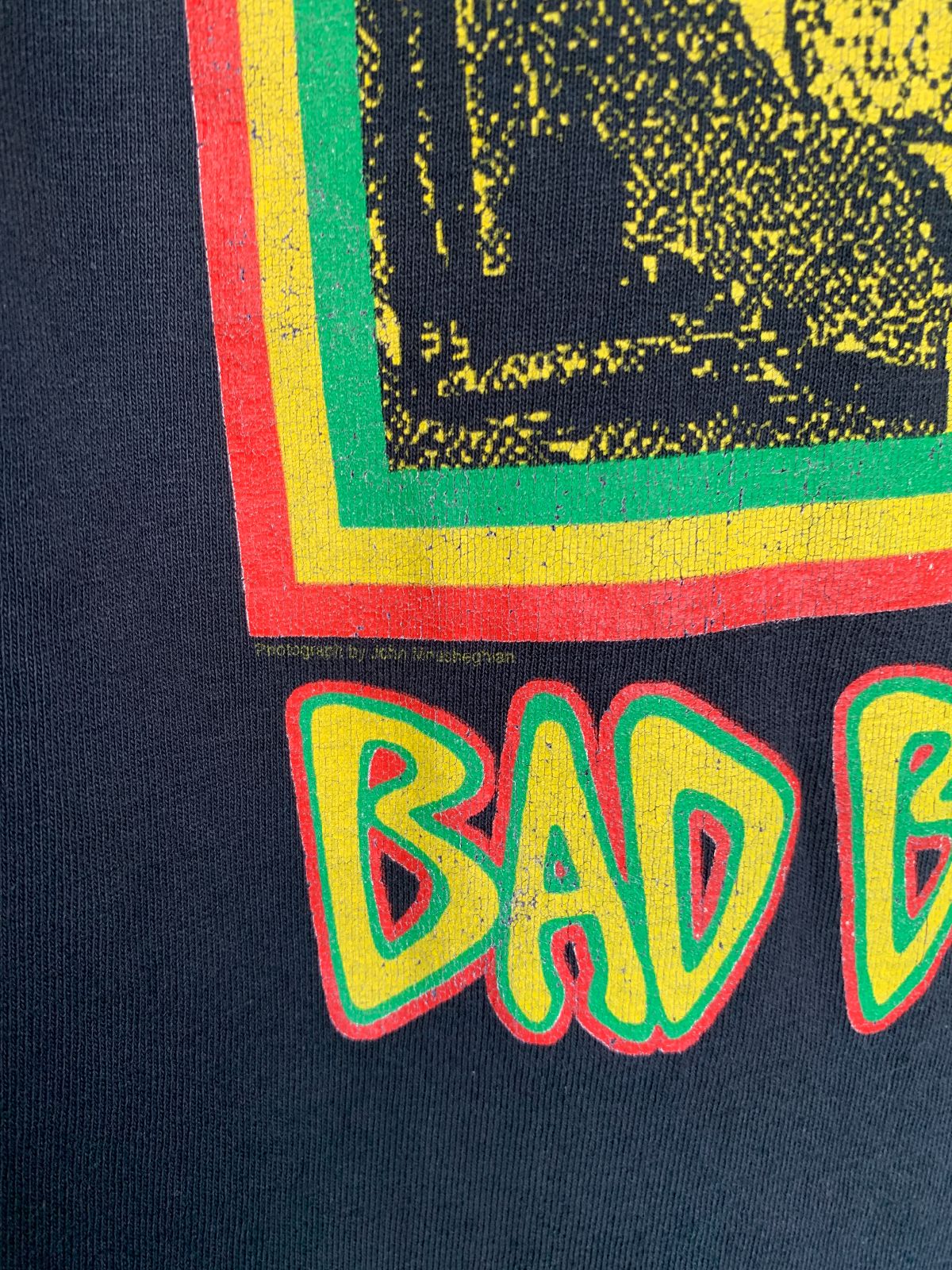 AS-IS PERFECTLY DISTRESSED RARE Y2K BAD BRAINS BLACK DR KNOW PHOTO T-SHIRT in BLACK