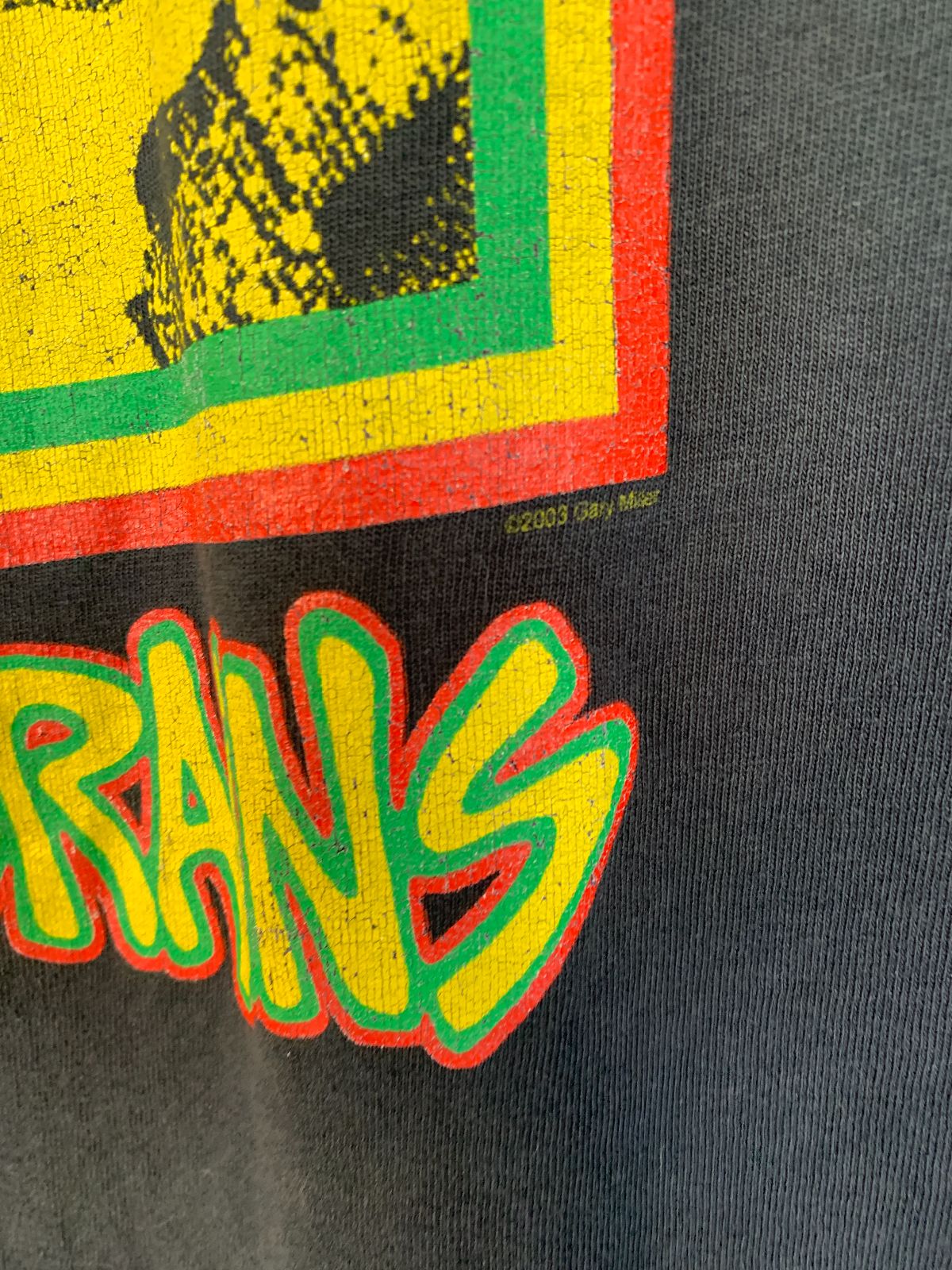 AS-IS PERFECTLY DISTRESSED RARE Y2K BAD BRAINS BLACK DR KNOW PHOTO T-SHIRT in BLACK