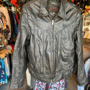CASABLANCA AS-IS 70S CASABLANCA CROPPED LEATHER JACKET in BLACK