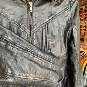 CASABLANCA AS-IS 70S CASABLANCA CROPPED LEATHER JACKET in BLACK