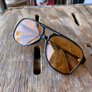 AS-IS VINTAGE AVIATOR FARME ORANGE LENSES SUNGLASSES in ORANGE