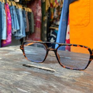 TORTOISE FRAME GOLD STEM WITH BLUE LENSES SUNGLASSES in TORTOISE
