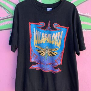HANES 1992 DRAGONFLY LOLLAPALOOZA FESTIVAL CONCERT SINGLE STITCH T-SHIRT in BLACK