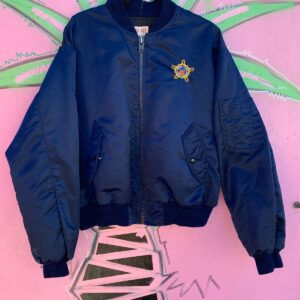 RD AND ME SATIN BOMBER UNITED STATES SECRET SERVICE RIBBED COLLAR & CUFFS in NAVY BLUE