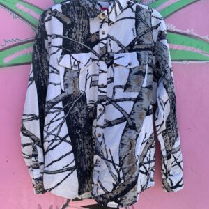 SUPREME *AS-IS* SUPREME REALTREE FLEECE BUTTON DOWN SHIRT in WHITE