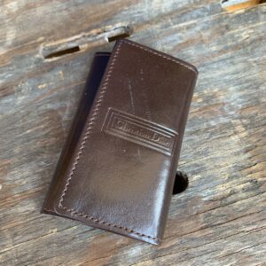 CHRISTIAN DIOR CHRISTIAN DIOR KEY HOLDER WALLET BROWN LEATHER in BROWN
