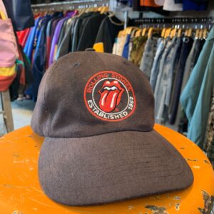 HEADMOST AS-IS FADED ROLLING STONES TONGUE LOGO BLACK SNAPBACK in BLACK