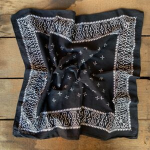WASHFAST COLORS SOFT BLACK BANDANA in BLACK