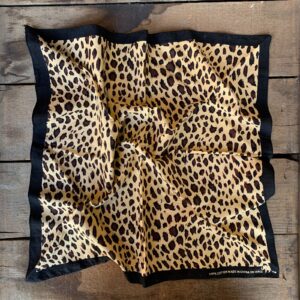 FAST COLOR CHEETAH PRINT  W/ ELEPHANT BANDANA in BROWN