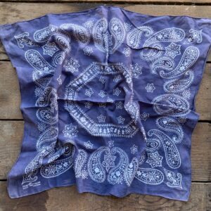 FAST COLOR ELEPHANT PERFECTLY FADED PAISELY FAST COLOR BANDANA W/ ELEPHANT in BLUE