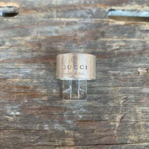 GUCCI *AS-IS* 925 SOLID STERLING SILVER 12MM GUCCI RING - ENGRAVED RIDGES in SILVER