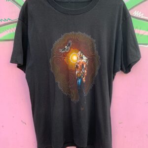 *AS-IS* RAD! PAPER THIN NATIVE AMERICAN RISING SPIRIT WITH EAGLE AND SUN SINGLE STITCH T-SHIRT in BLACK, BROWN, YELLOW