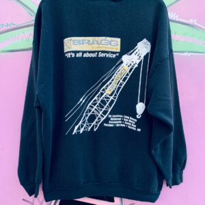 TULTEX *AS-IS* BRAGG INDUSTRIAL COMPANIES CRANE SWEATSHIRT in BLACK