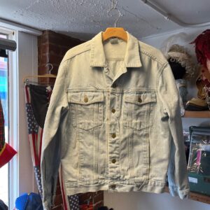 GEORGES MARCIANO FOR GUESS *AS-IS* CLASSIC! 1980S MADE IN USA SUPER LIGHT WASH DENIM JACKET in WHITE, BLUE